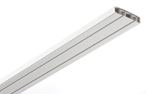 GARDINIA gardinskenset, komplett set med 2-spårig skena, Inklusive monteringsmaterial, 2 x 120 cm, Vit