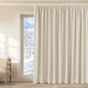 Extra Breda Mörkläggningsgardiner: De Bästa Valen för Perfekt Mörkläggning och Stil i Hemmet KGORGE Extra breda gardiner för vardagsrum, med veckband, set om 1, H 240 x B 300 cm, beige, med veckband, för skenor, rumsavdelare, termogardin, köldskydd, mörkläggningsgardiner,