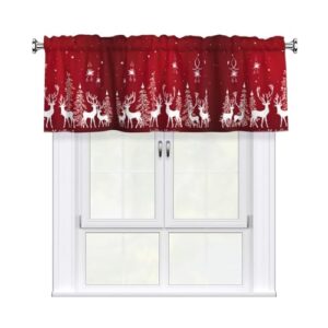 LEVNDIEJ Jul vinterlandskap hjorttryck 137 x 45 cm kort fönsterkappa gardin kappor för fönster kök vardagsrum toppers