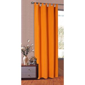 Enfärgade gardiner: Trender, tips och inspiration för ditt hem Uppsättning av 1 gardiner ogenomskinlig matta, enfärgad gardin med slingor. Tillverkad av ädelt mikrosatin mikrofibertyg, 225 x 140, orange, 20400