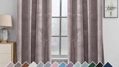 Ystyle Sammetsgardiner om 2 Set, 140 X 180 cm, Gardiner Vardagsrum, Mörkläggningsgardiner, Termiska Gardiner Sammet, Värmeisolerande Gardiner, Gardin Med Öljetter för Vardagsrum Sovrum, Rosa